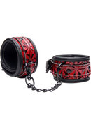 Master Series Cuffed Embossed Wrist Cuffs - Black And Red